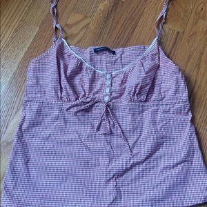 Brandy Melville Tiffany Gingham Tie-Front Cami